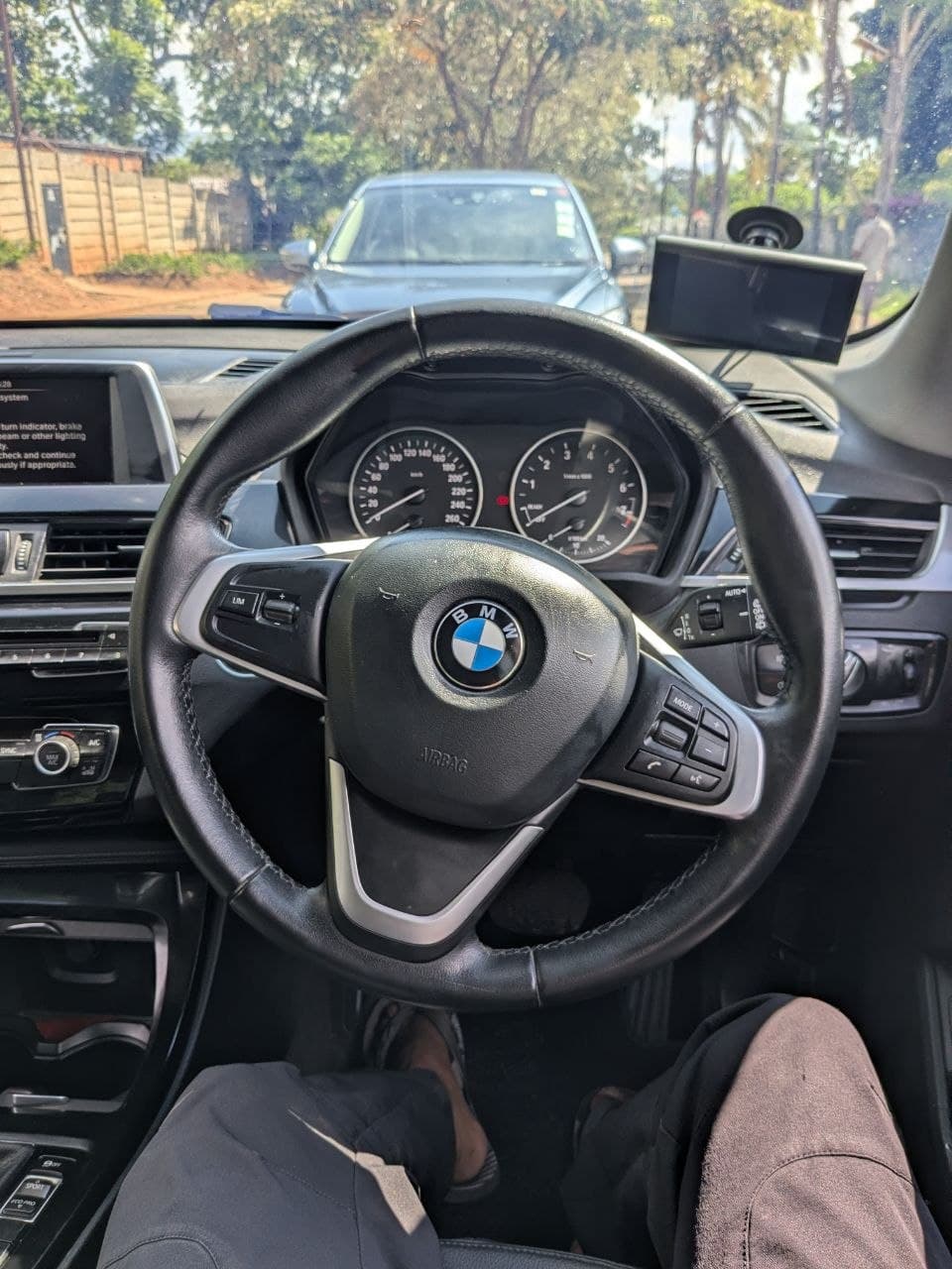 Interior of a BMW X1, right-hand drive